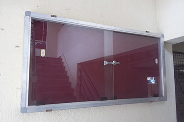 Sliding Glass Notice Board
